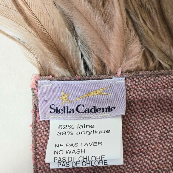 VTG Emu Feather Designer Wool Scarf Stella Cadente PARIS ~ Boho Parisian Style - Picture 10 of 16